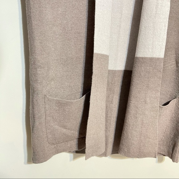 Bendetta B Long Cardigan Open Sweater Vest Gray Wool Cashmere Blend Large - Picture 7 of 11